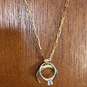 Gold ring keeper necklace